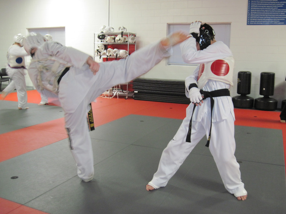 twee slechtziende taekwondo kunstvechters