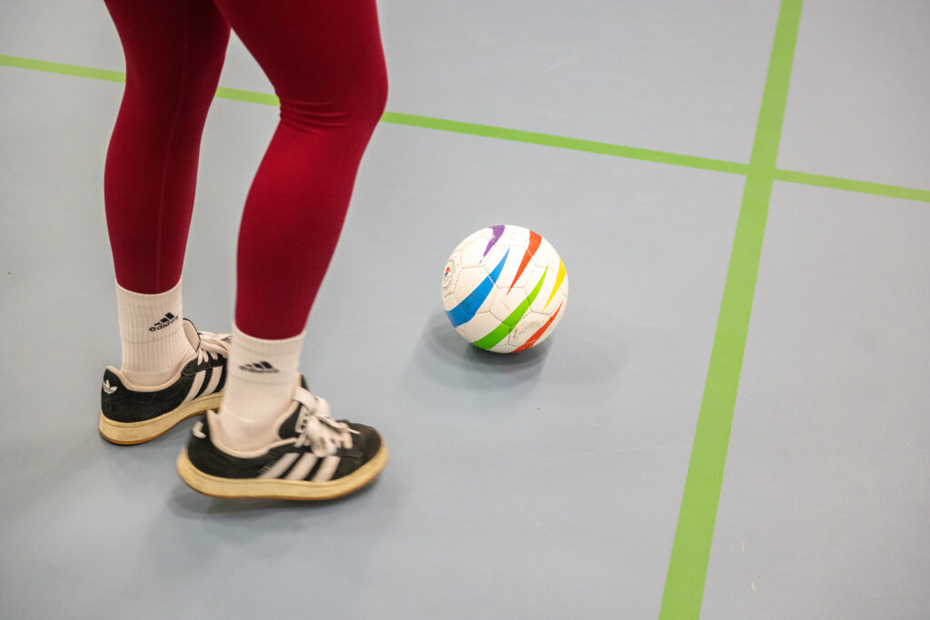 closeup van de blindenvoetbal bal