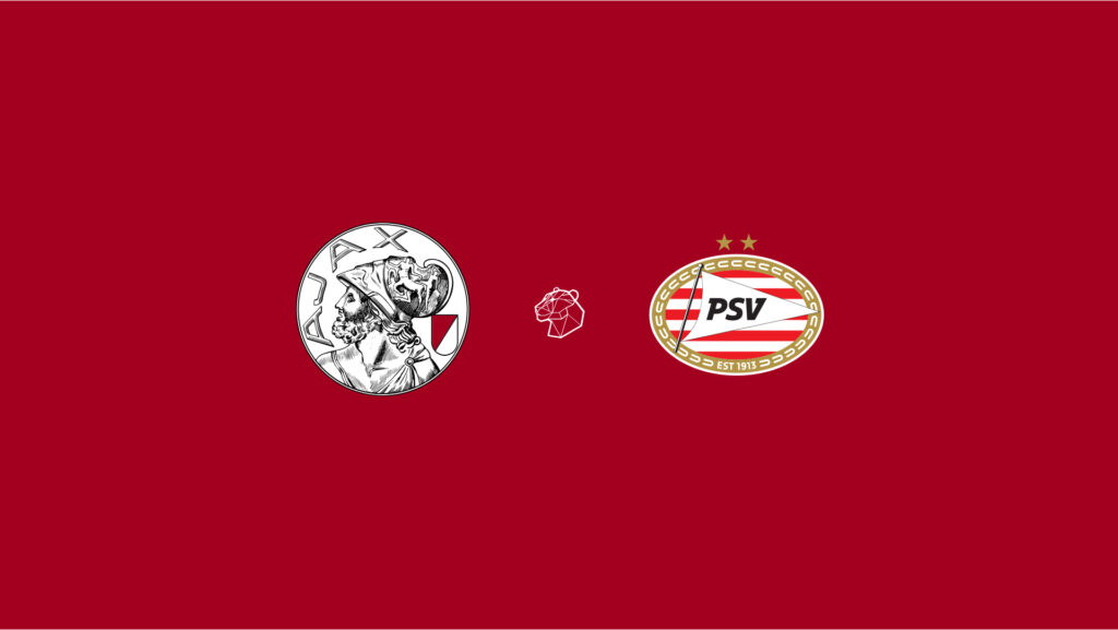 Affiche met de tekst Ajax tegen PSV.