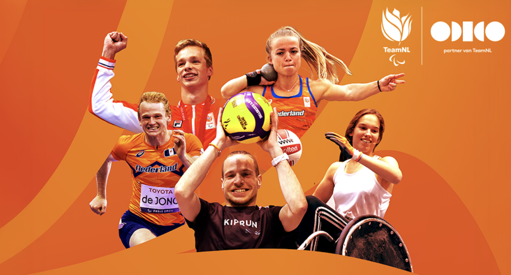 visual van para sporters met oranje achtergrond